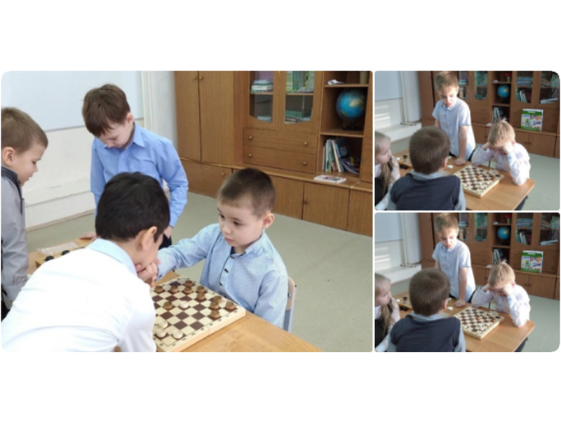 17 февраля 1 Б классе прошёл турнил по шашкам среди мальчиков, посвященный Дню Защитников Отечества..