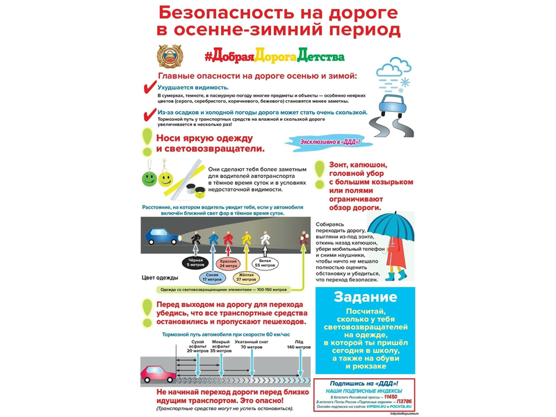 Безопасность на дороге в осенне-зимний период.