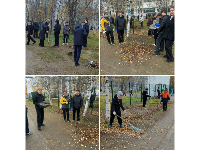 Осенний субботник в нашей школе.